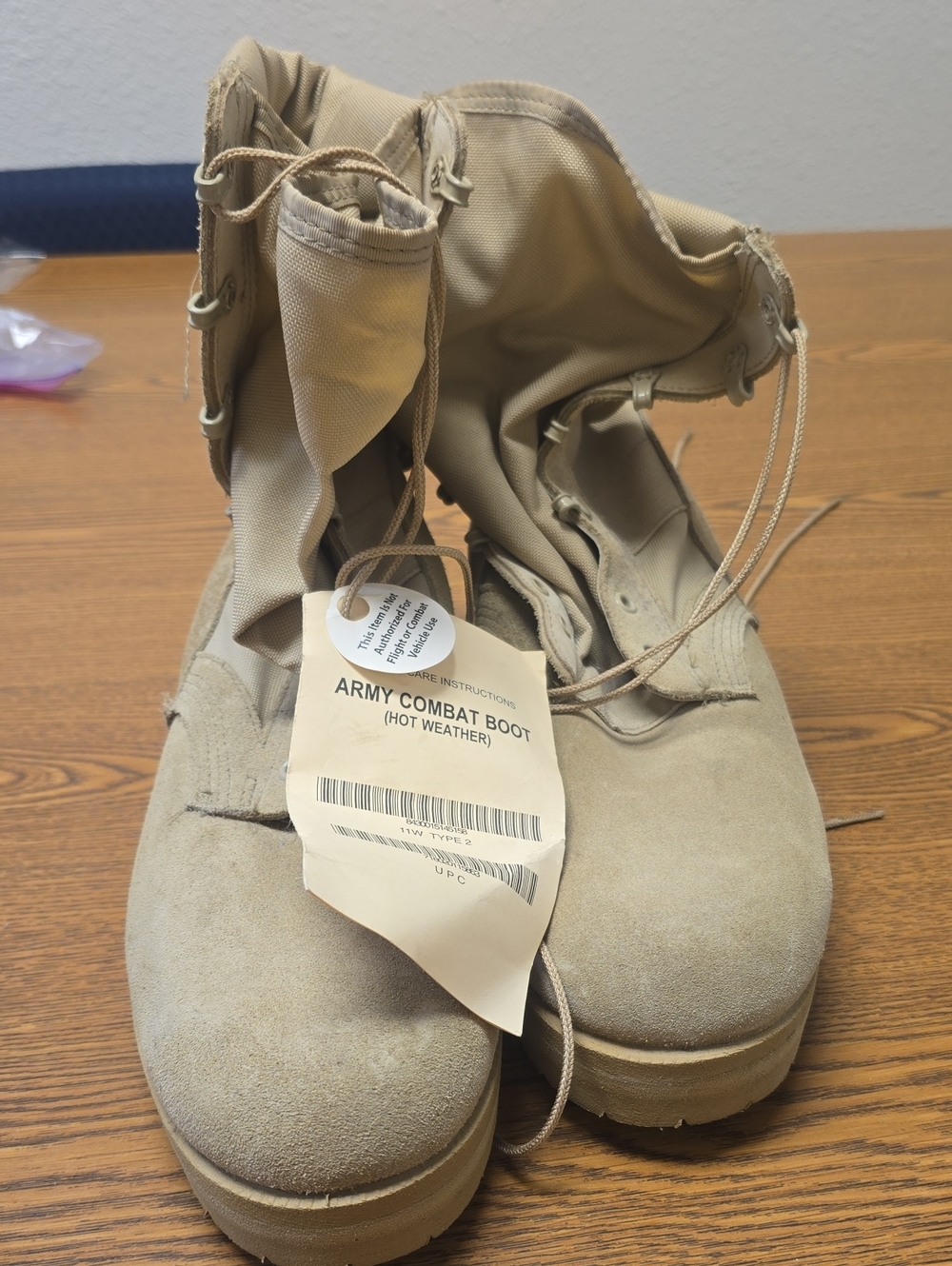 Wellco Army Issued Combat Hot Weather Boots - Tan Size 11 W